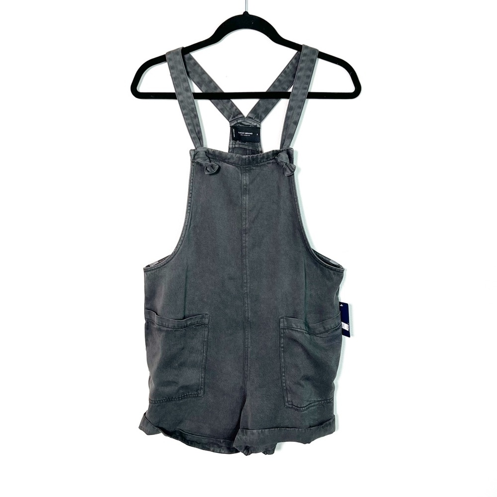 LUCKY BRAND Gray Slouchy Shortalls overall shorts size Small
